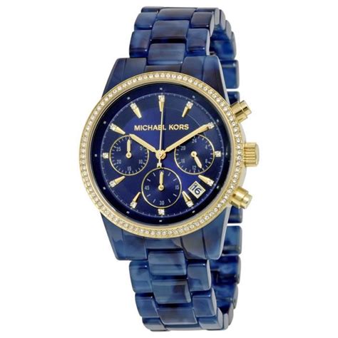 montre michael kors femme or et bleu|michael kors watches for women.